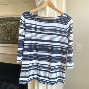 Ann Taylor Loft Boatneck Striped T-Shirt